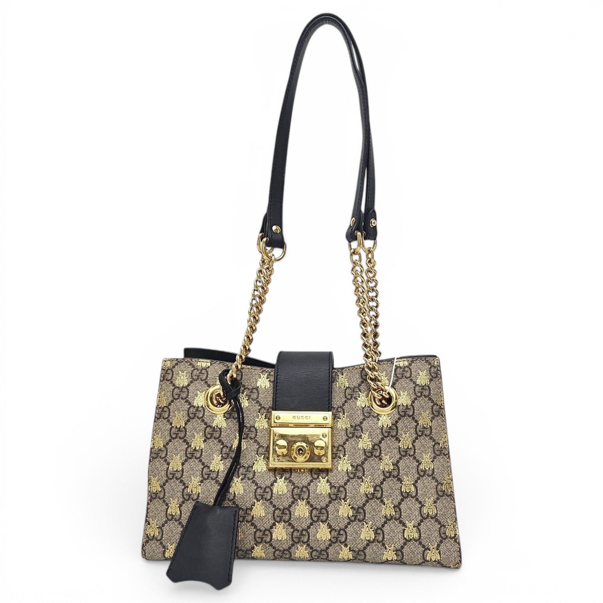 Padlock leather handbag