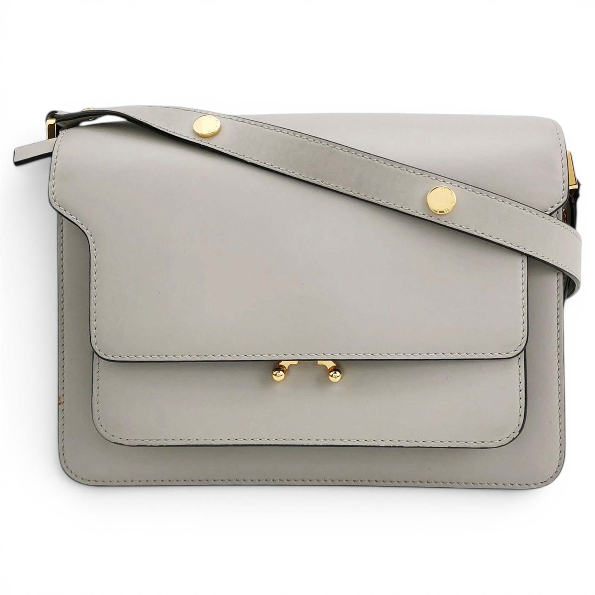 Trunk leather crossbody bag