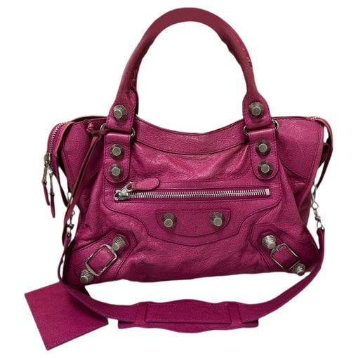 City leather handbag