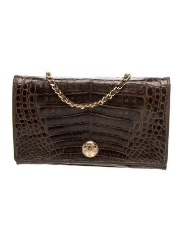 Crocodile Chain Flap Bag