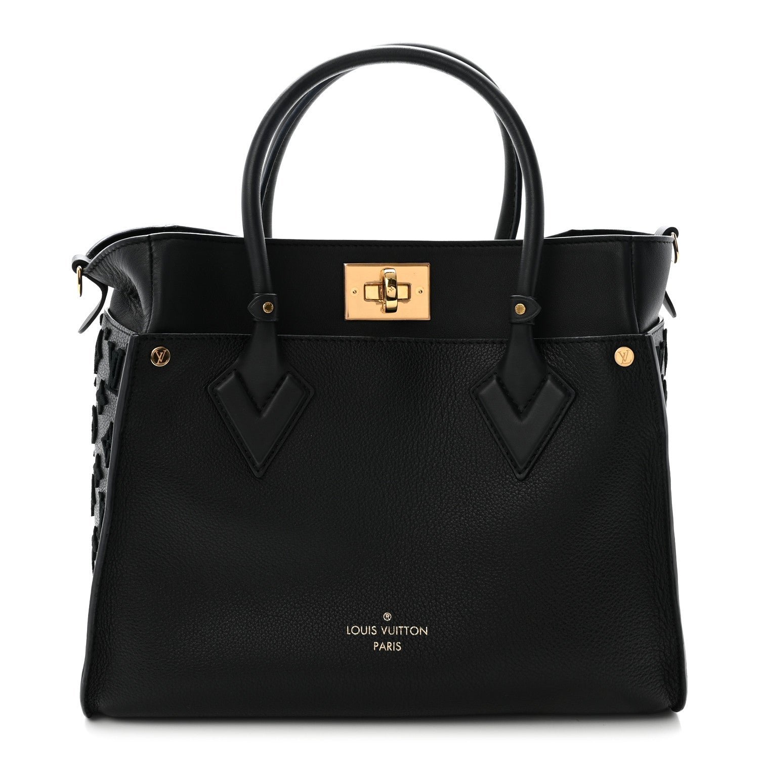 Louis Vuitton Calfskin Monogram Tufting On My Side Black