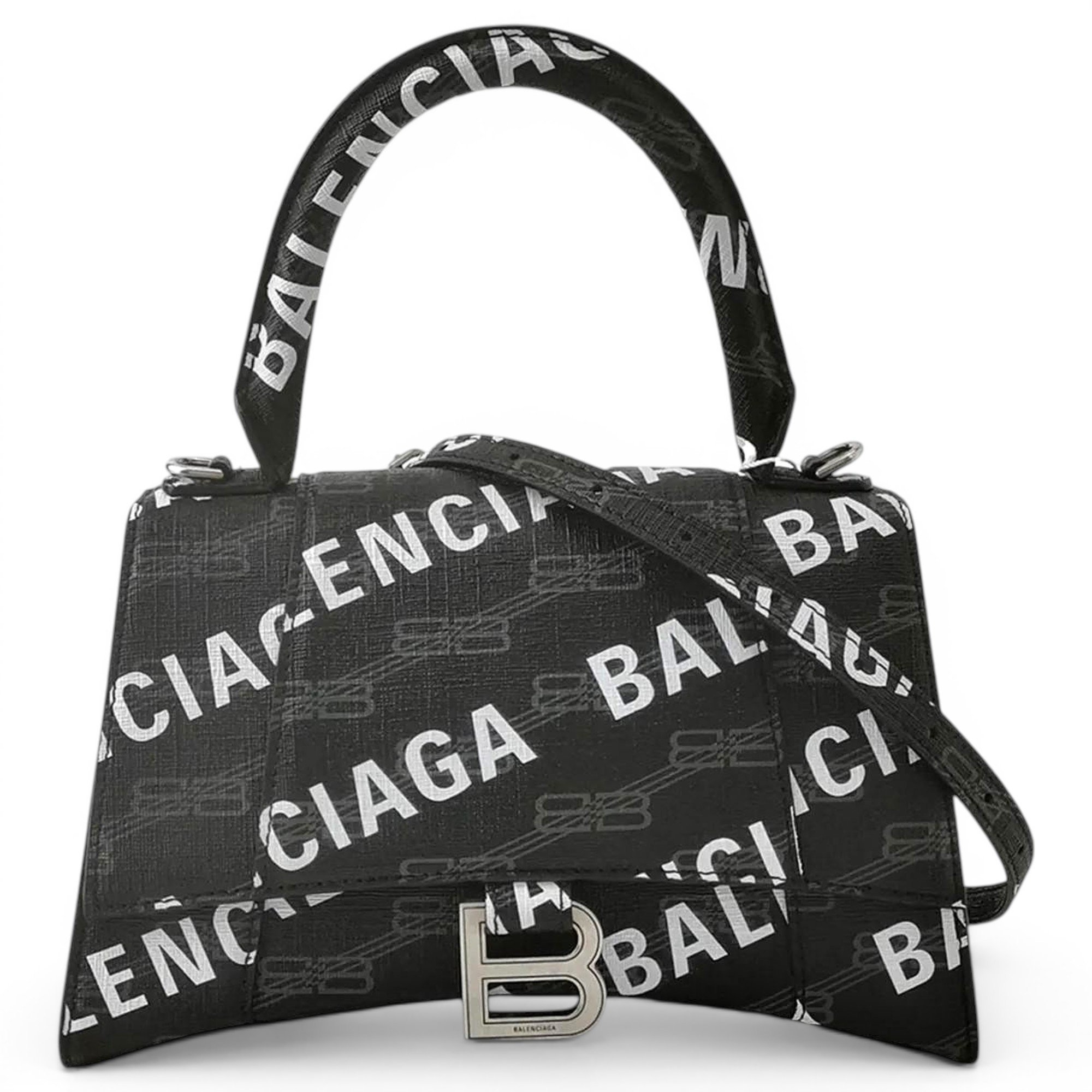 Hourglass leather handbag