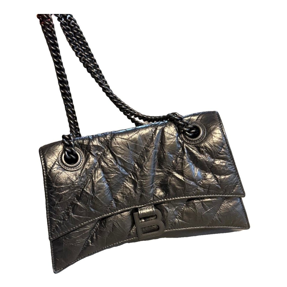 Crush leather handbag