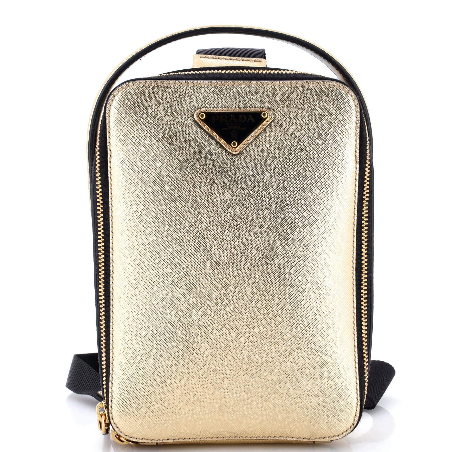 Brique Top Handle Sling Bag Saffiano Leather