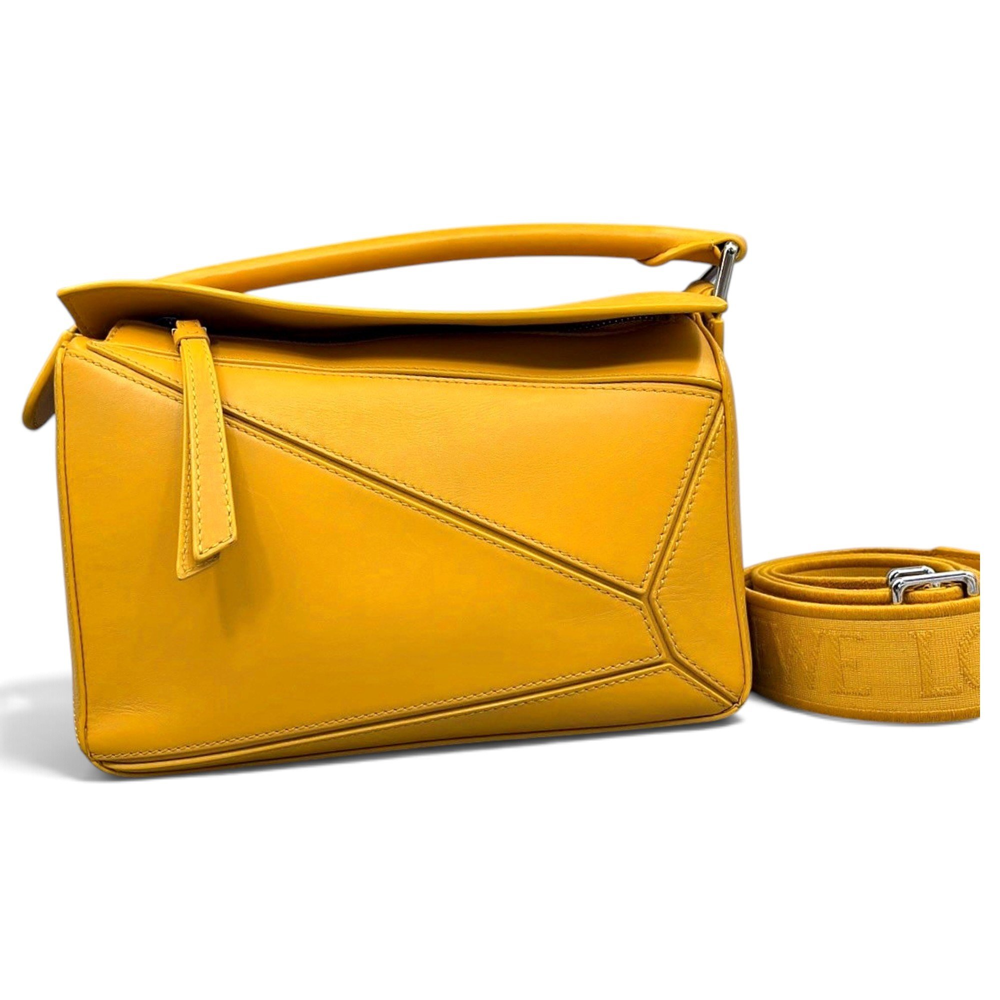 Puzzle leather handbag