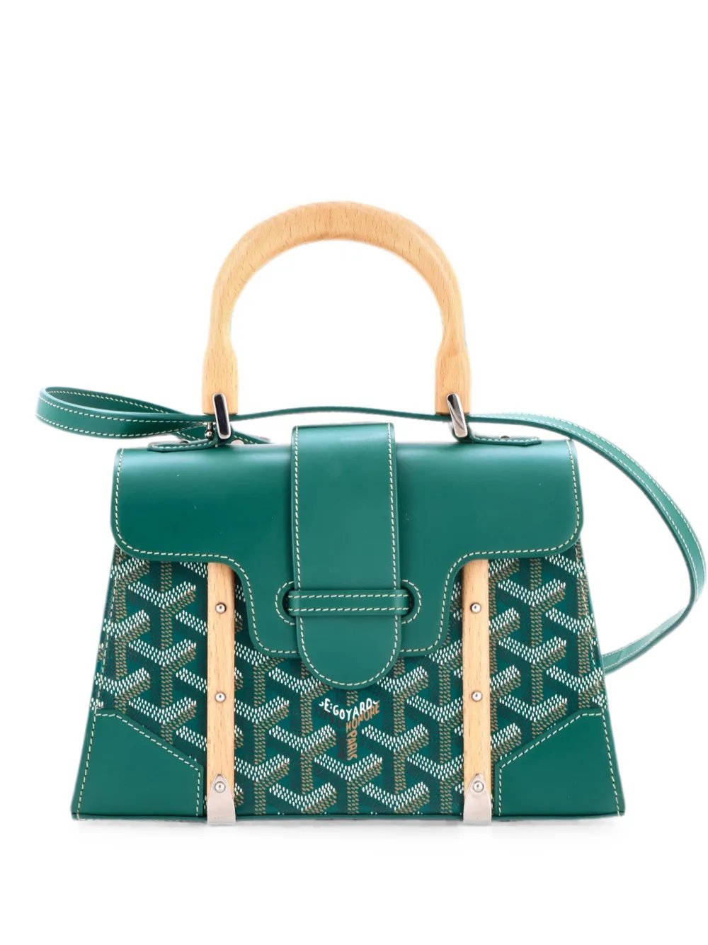 Goyard Structured Saigon Top Handle Bag Coated Canvas with Leather Mini satchel