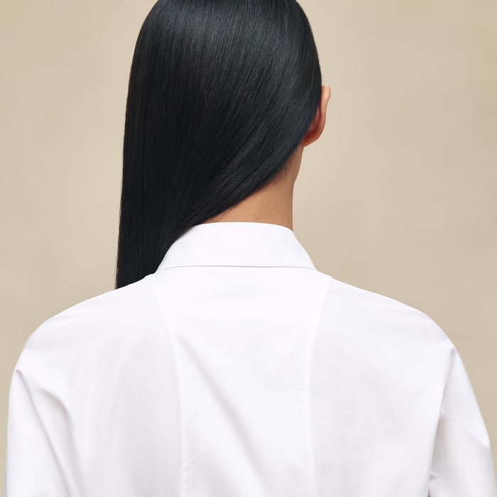 Blanc Equestrian Shirt Dress