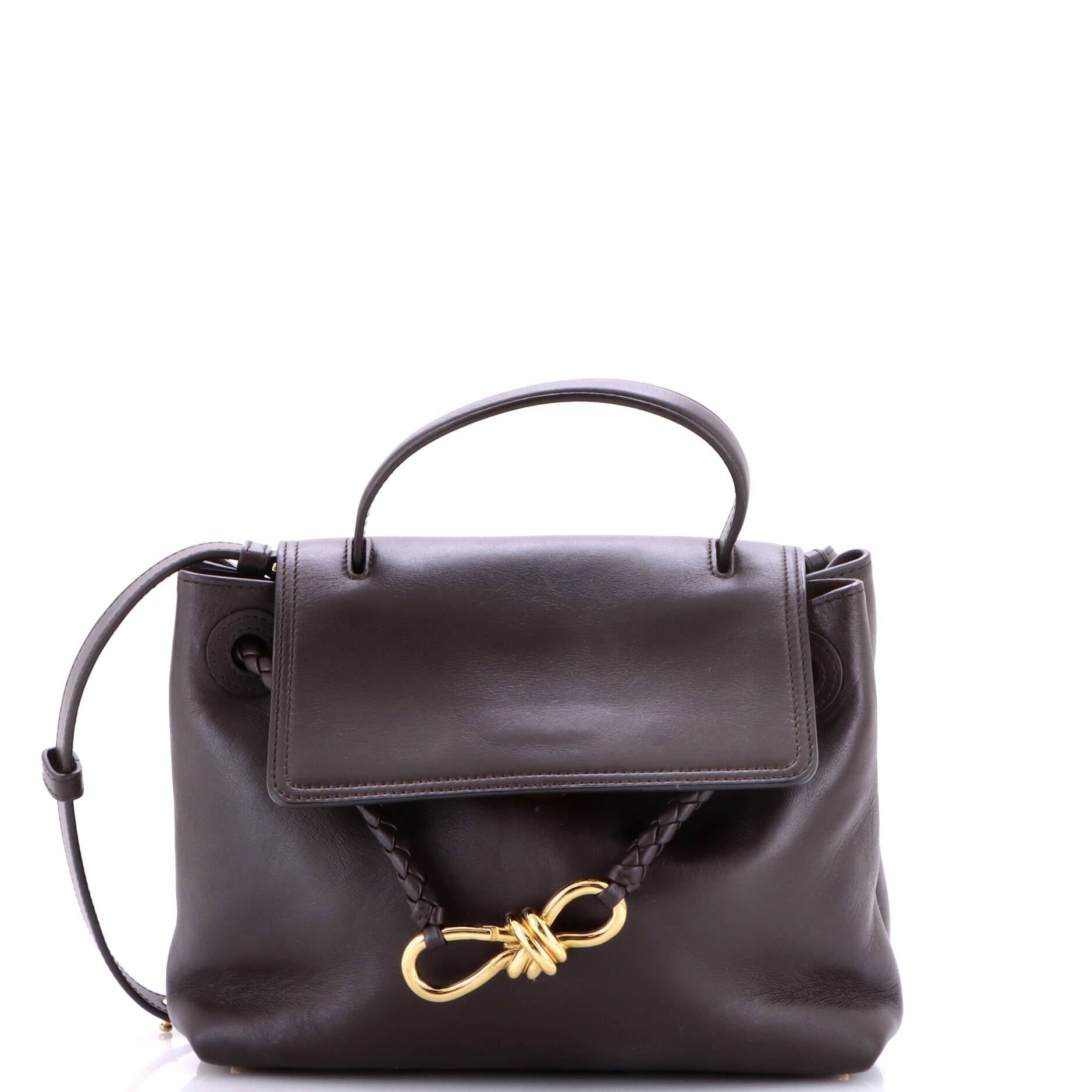 Ciao Ciao Top Handle Bag Leather with Intrecciato Detail Small