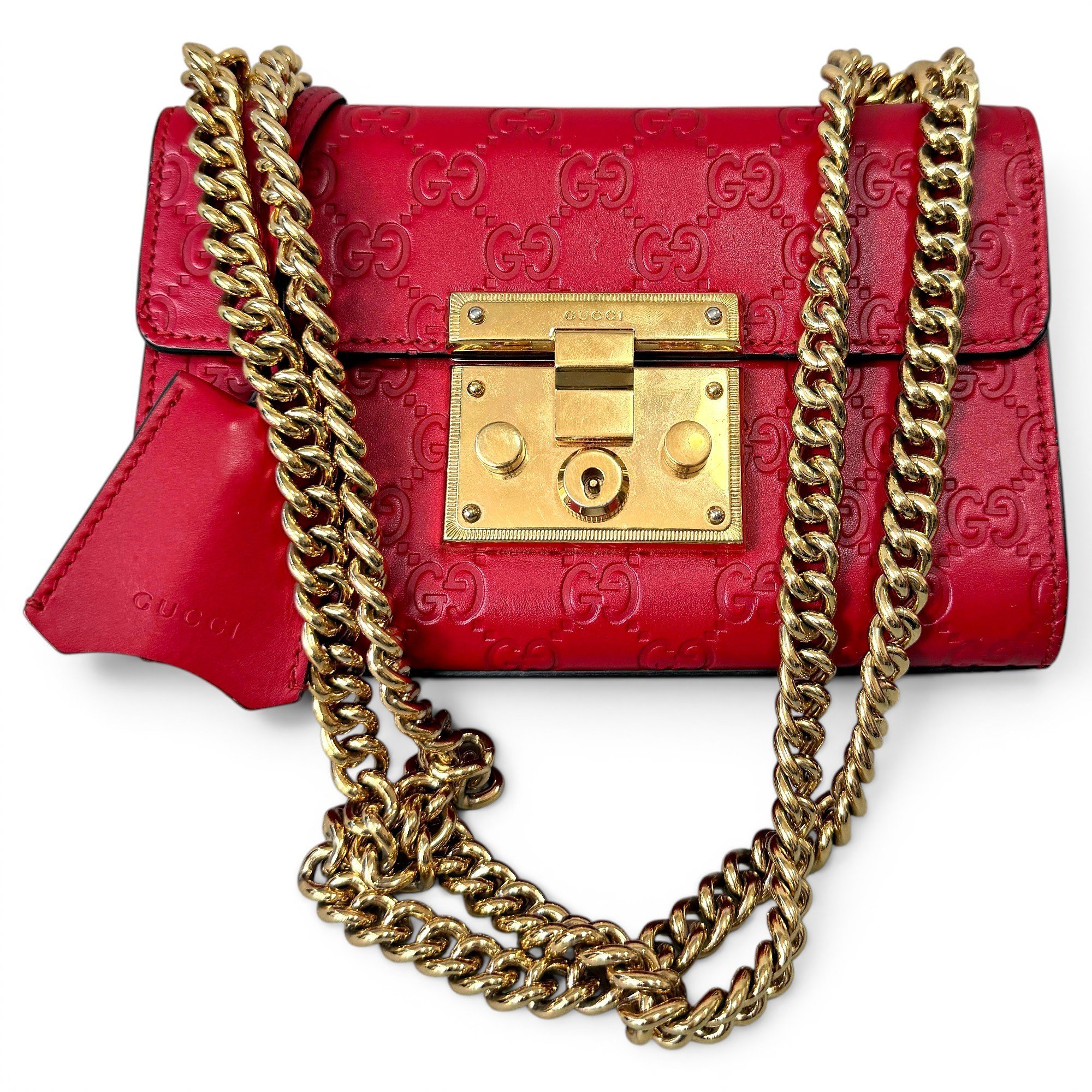 Padlock leather handbag