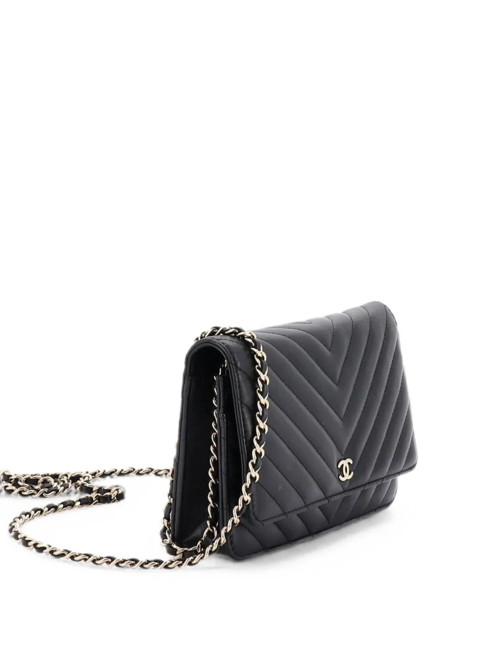 Wallet on Chain Chevron Lambskin crossbody bag