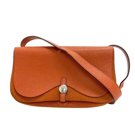 Hermes Egée Handbag Orange Vache Leather