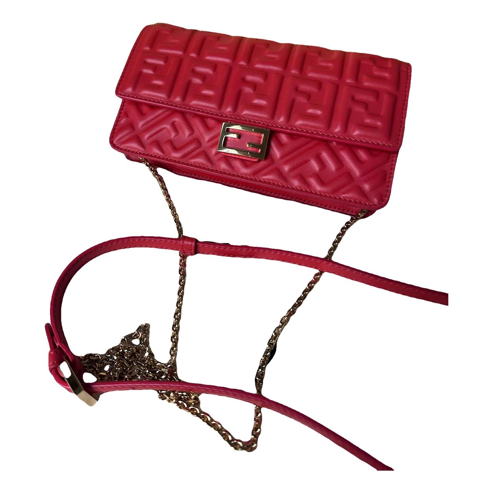 Baguette leather clutch bag