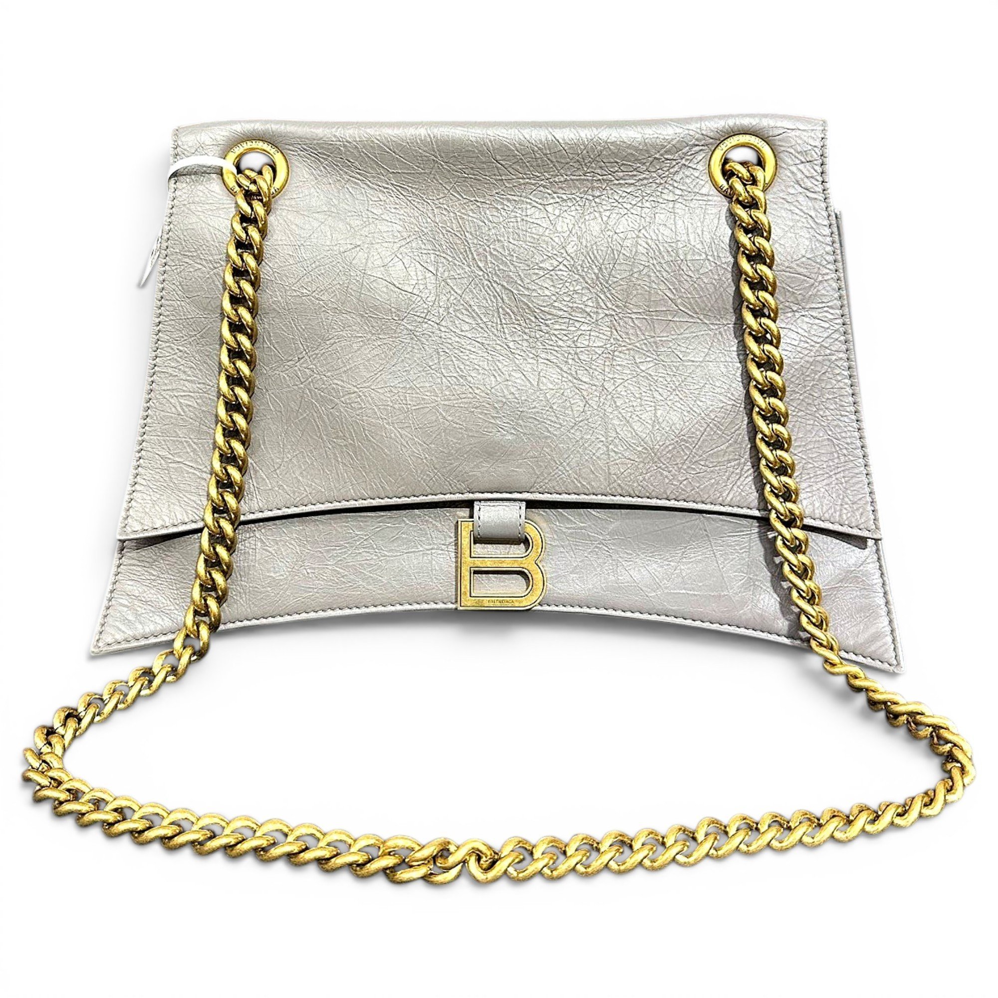 Crush leather handbag