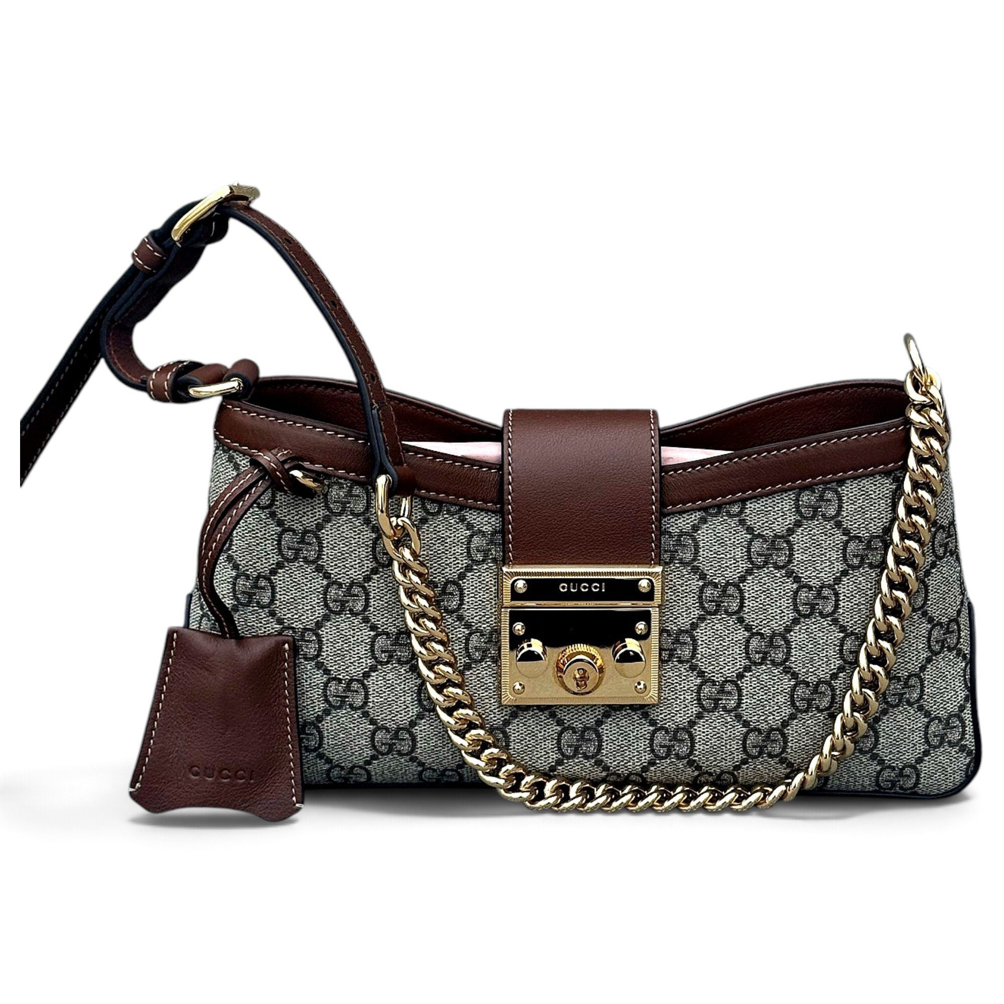 Padlock leather handbag