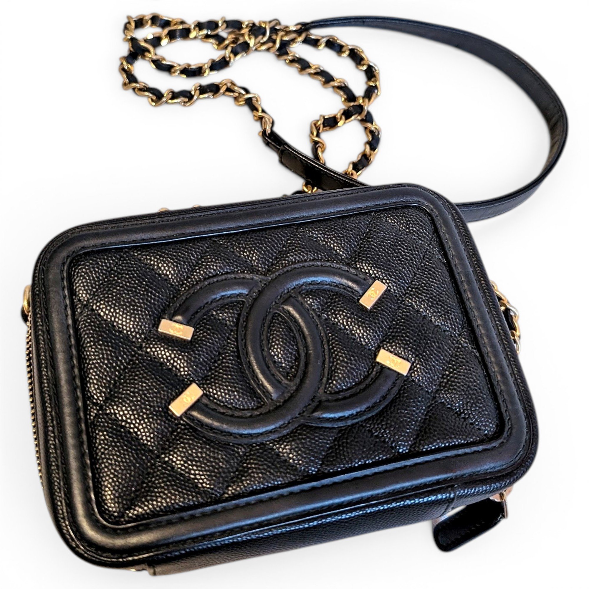Vanity leather handbag