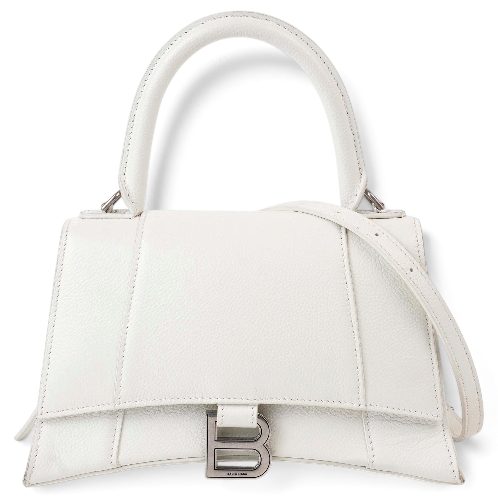 Hourglass leather handbag