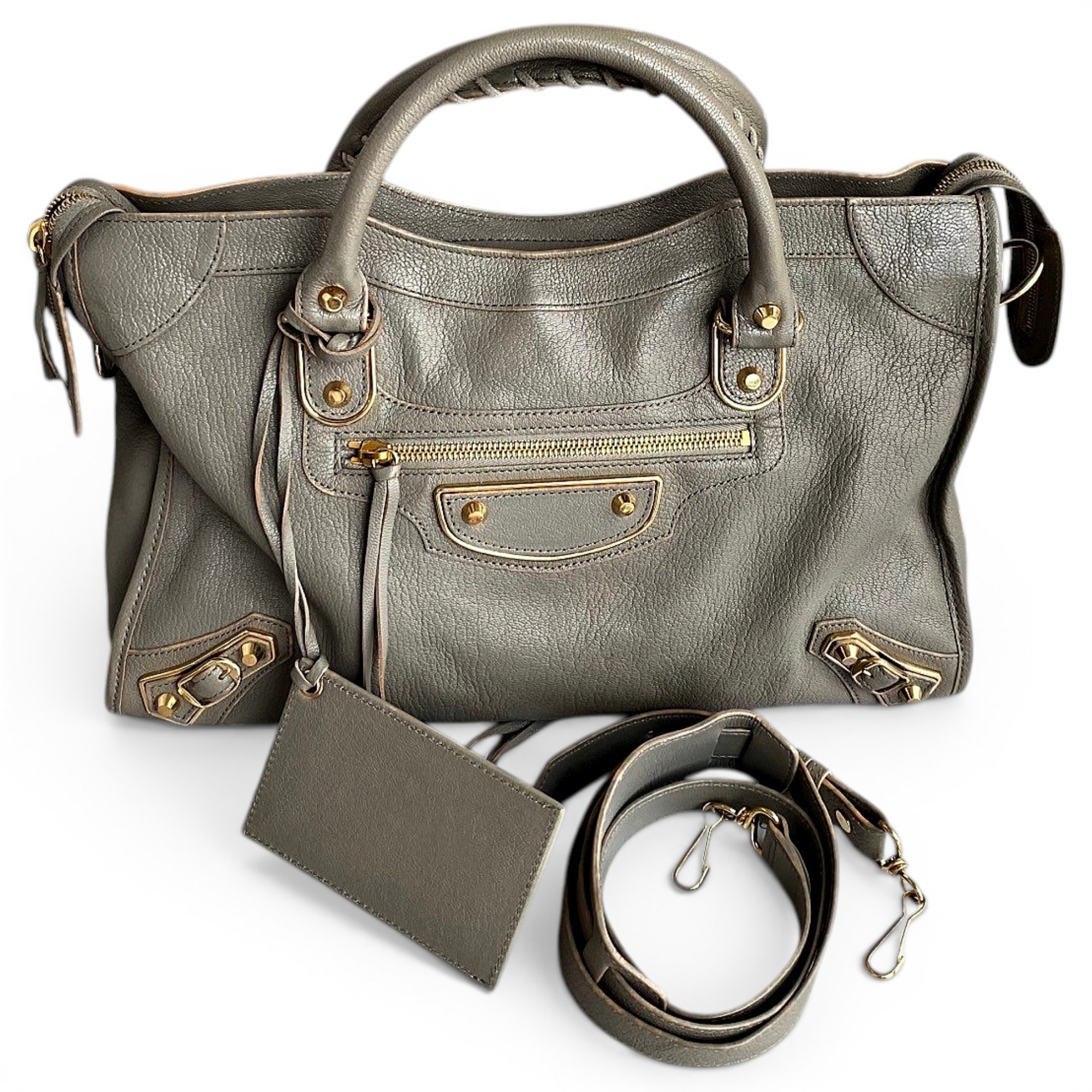 City leather handbag