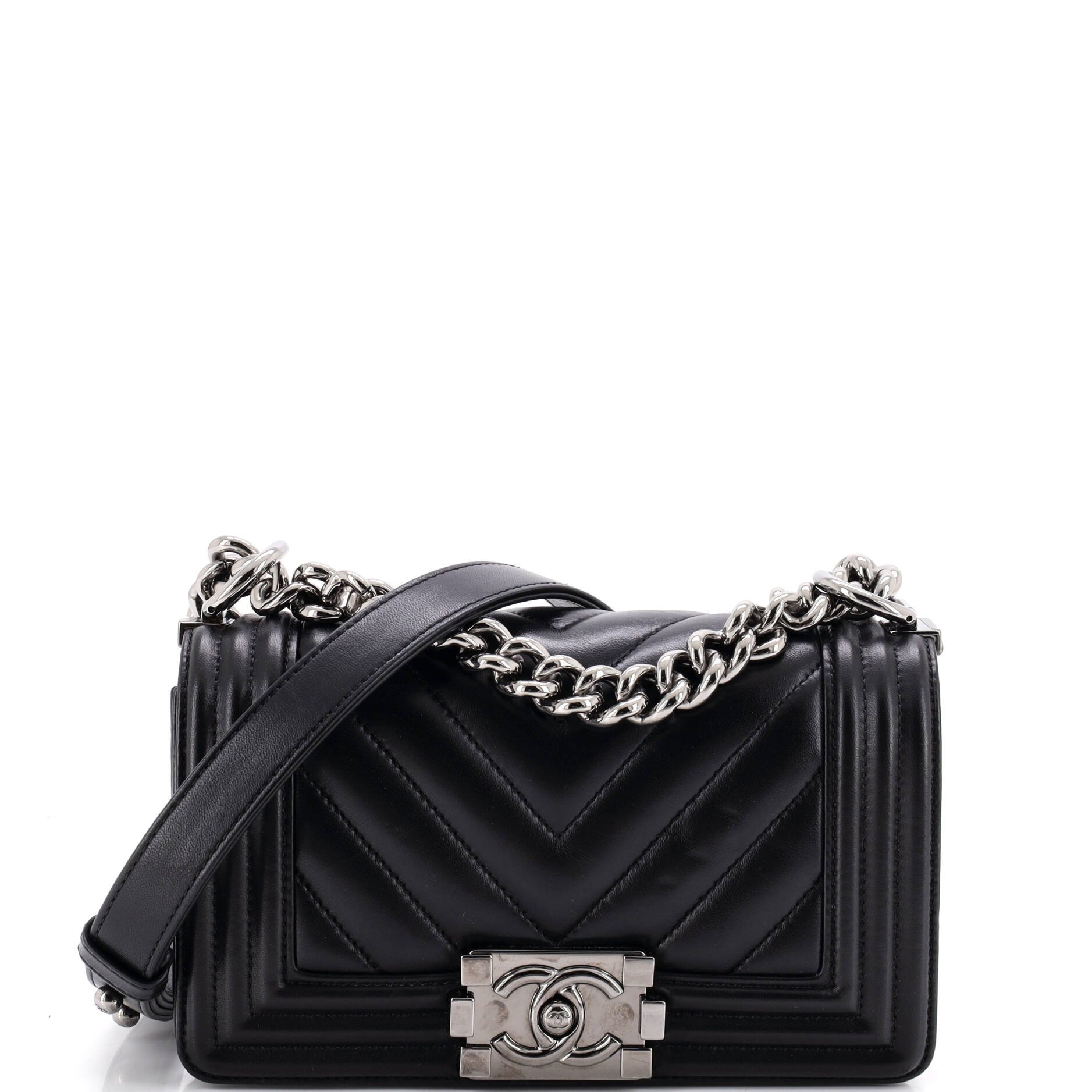 Boy Flap Bag Chevron Lambskin Small