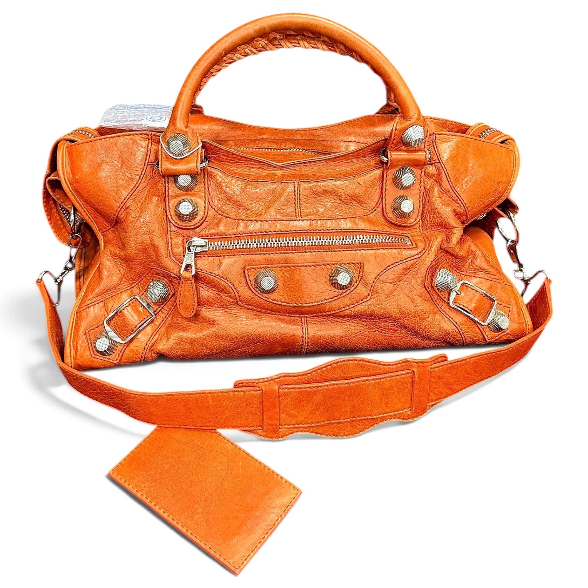 City leather handbag