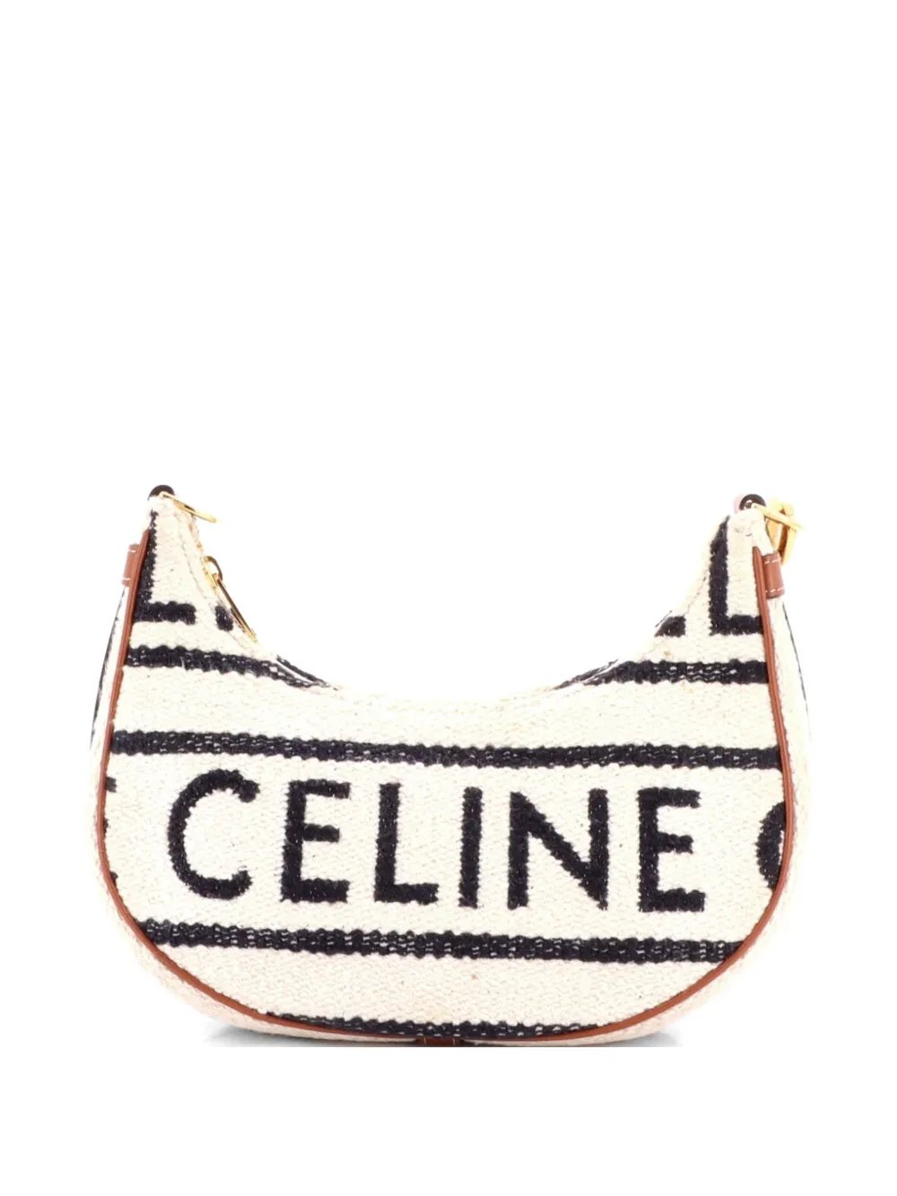 Ava Bag Logo Embroidered Textile hobo bag