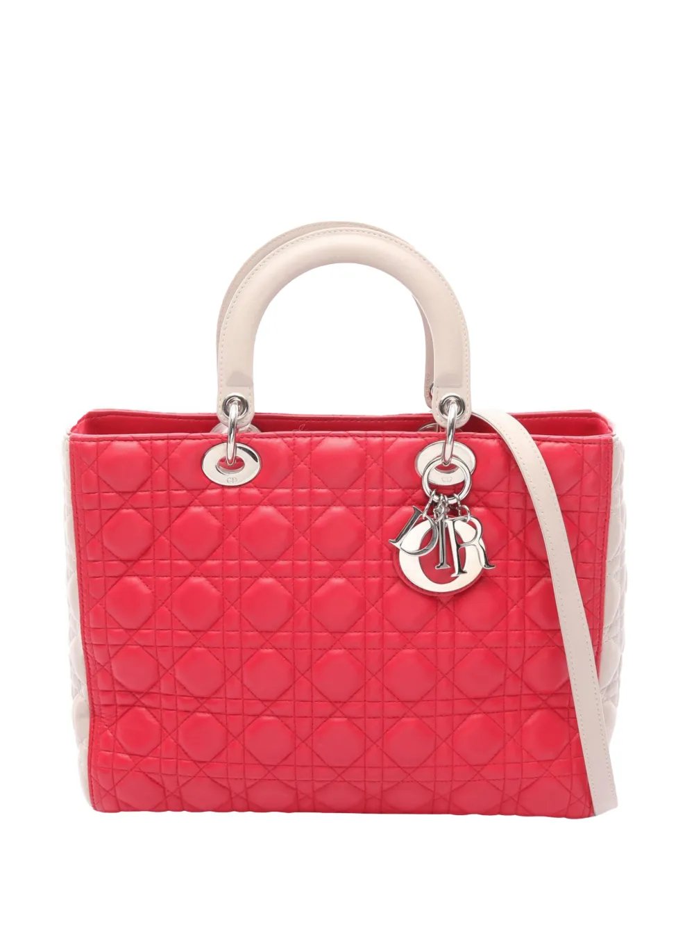 2000-2026 Large Bicolor Lambskin Cannage Lady Dior satchel
