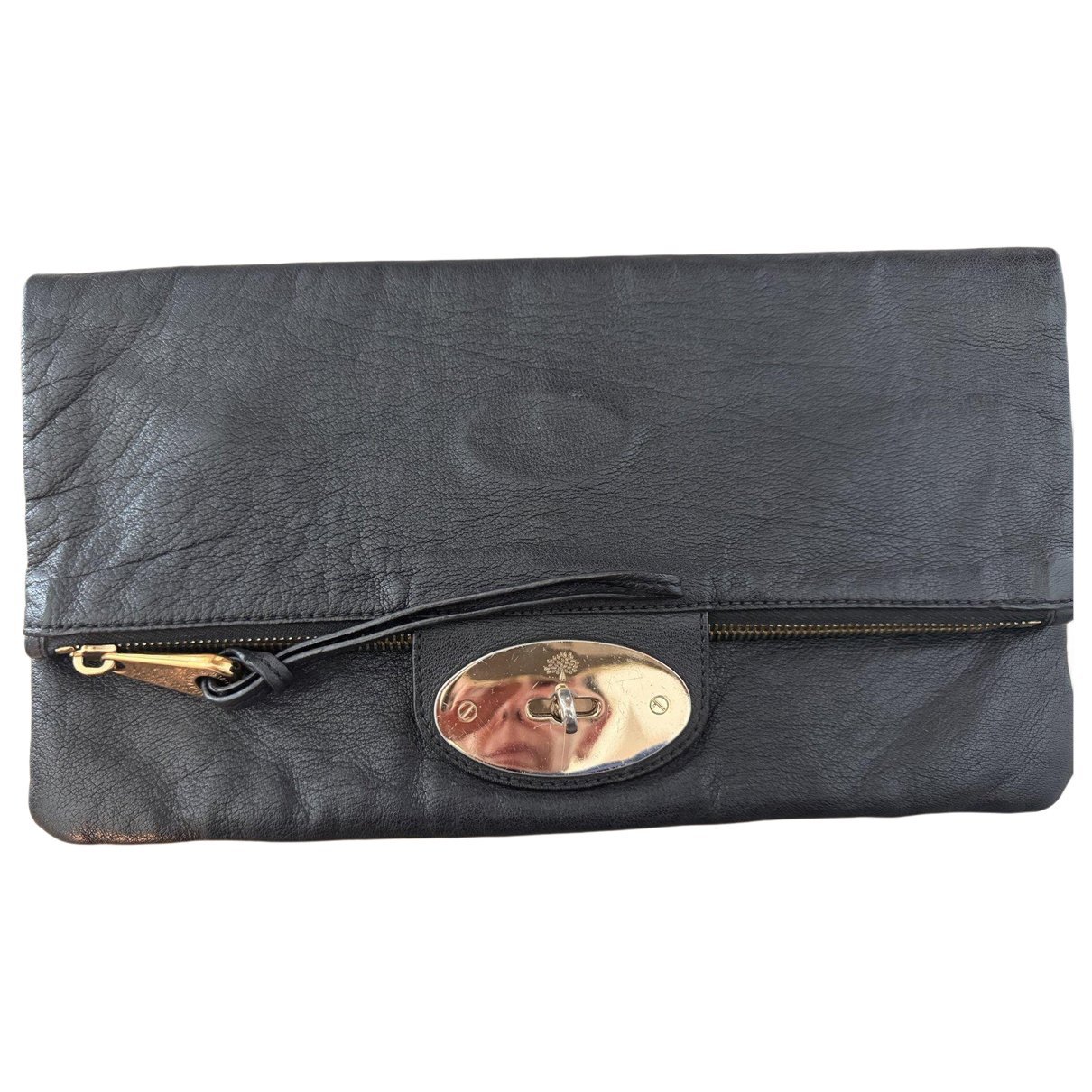 Leather clutch bag