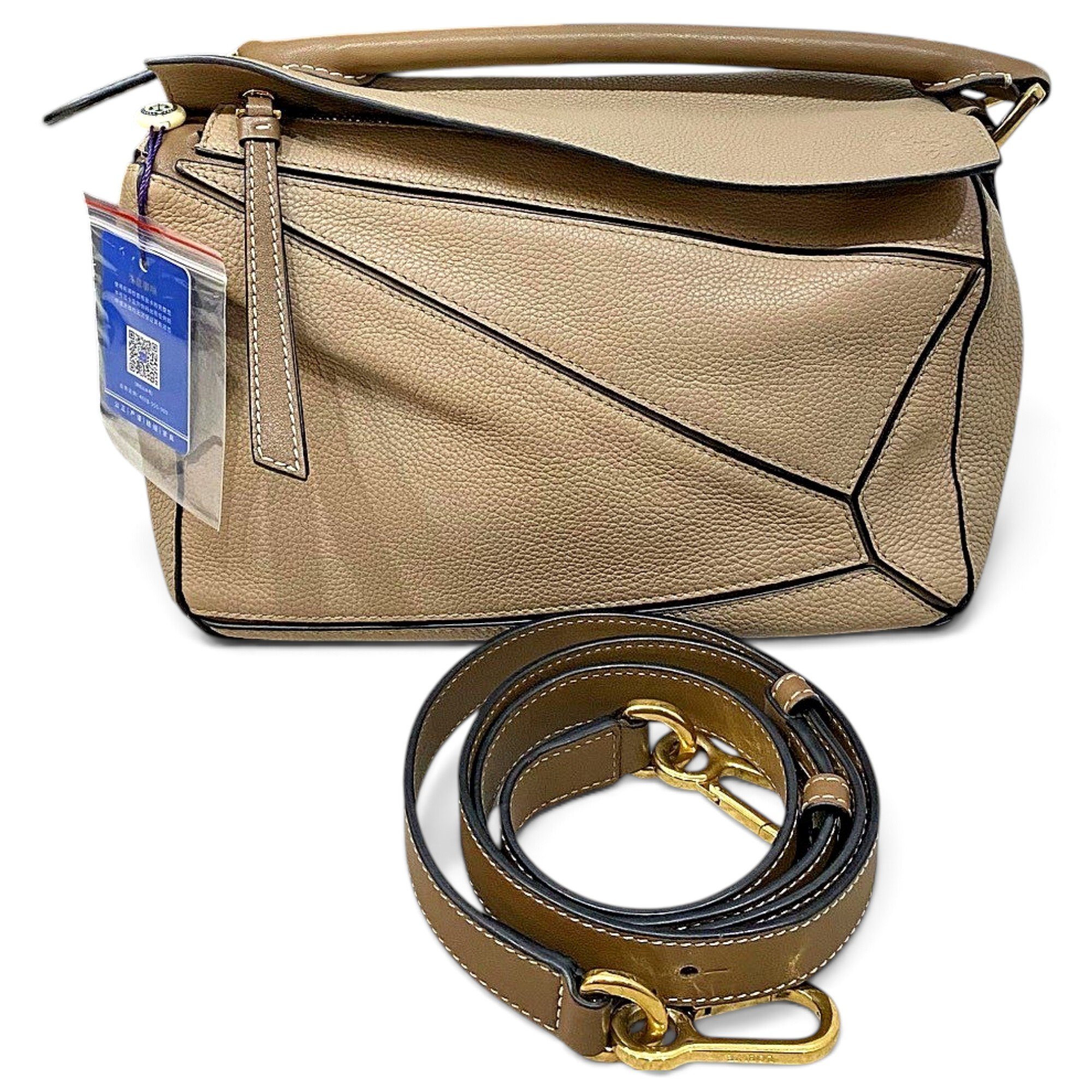 Puzzle leather handbag