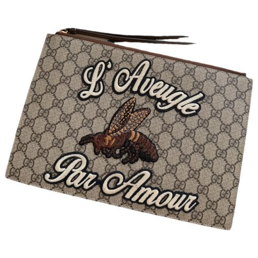 Leather clutch bag