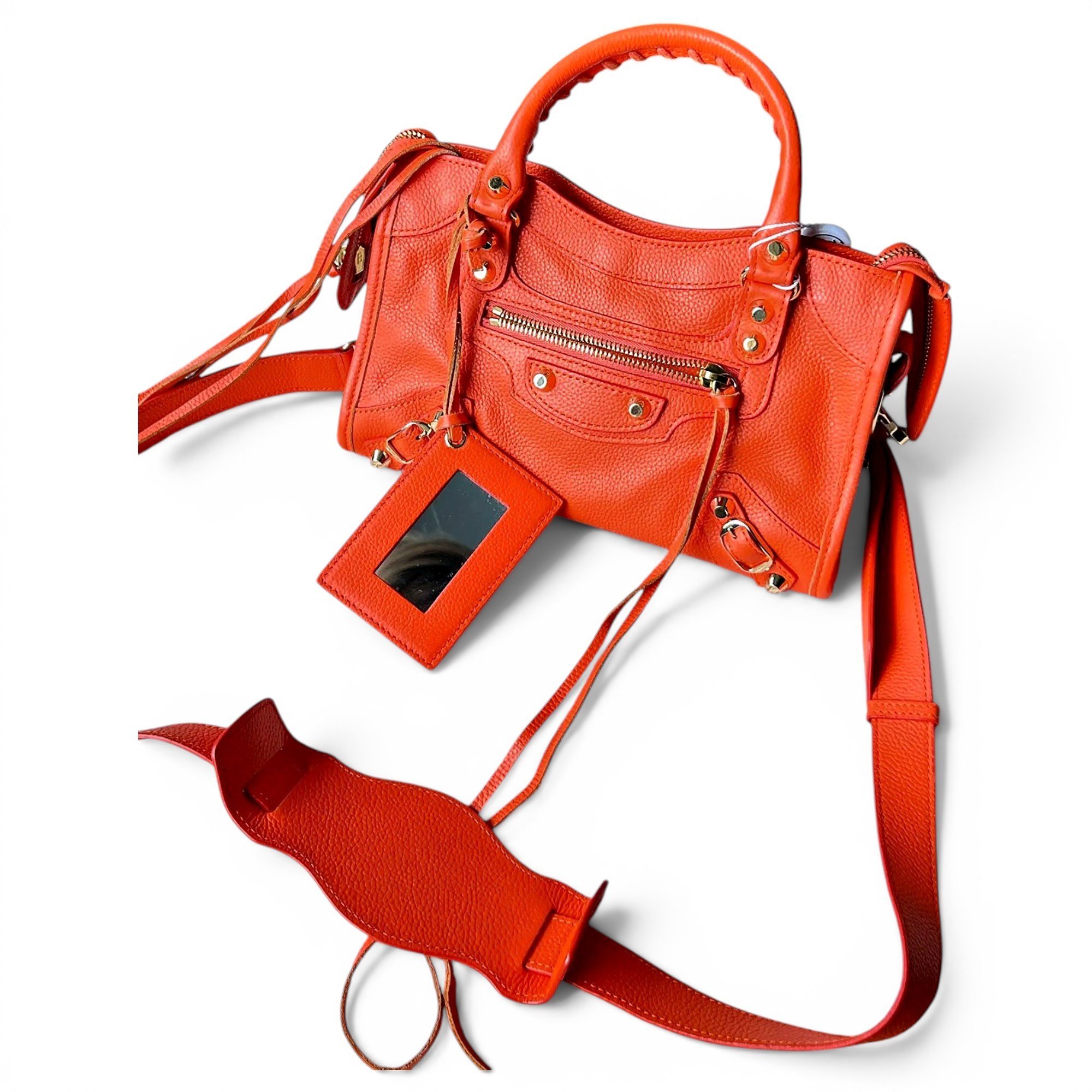 City leather handbag