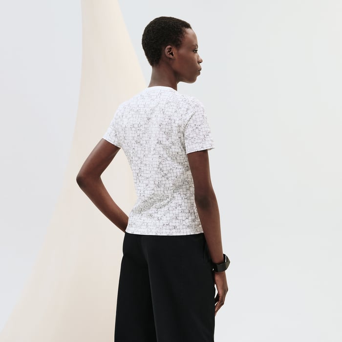 Blanc Cassé "Bolduc Au Carre" Micro T-shirt