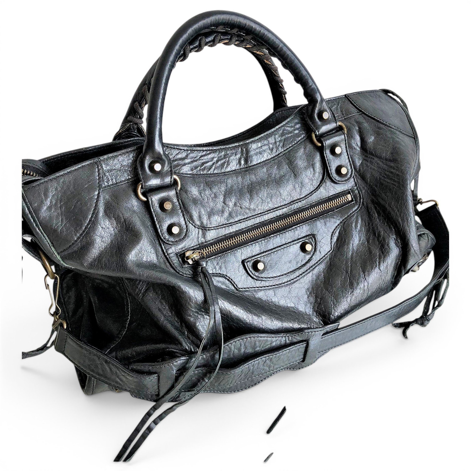 City leather handbag