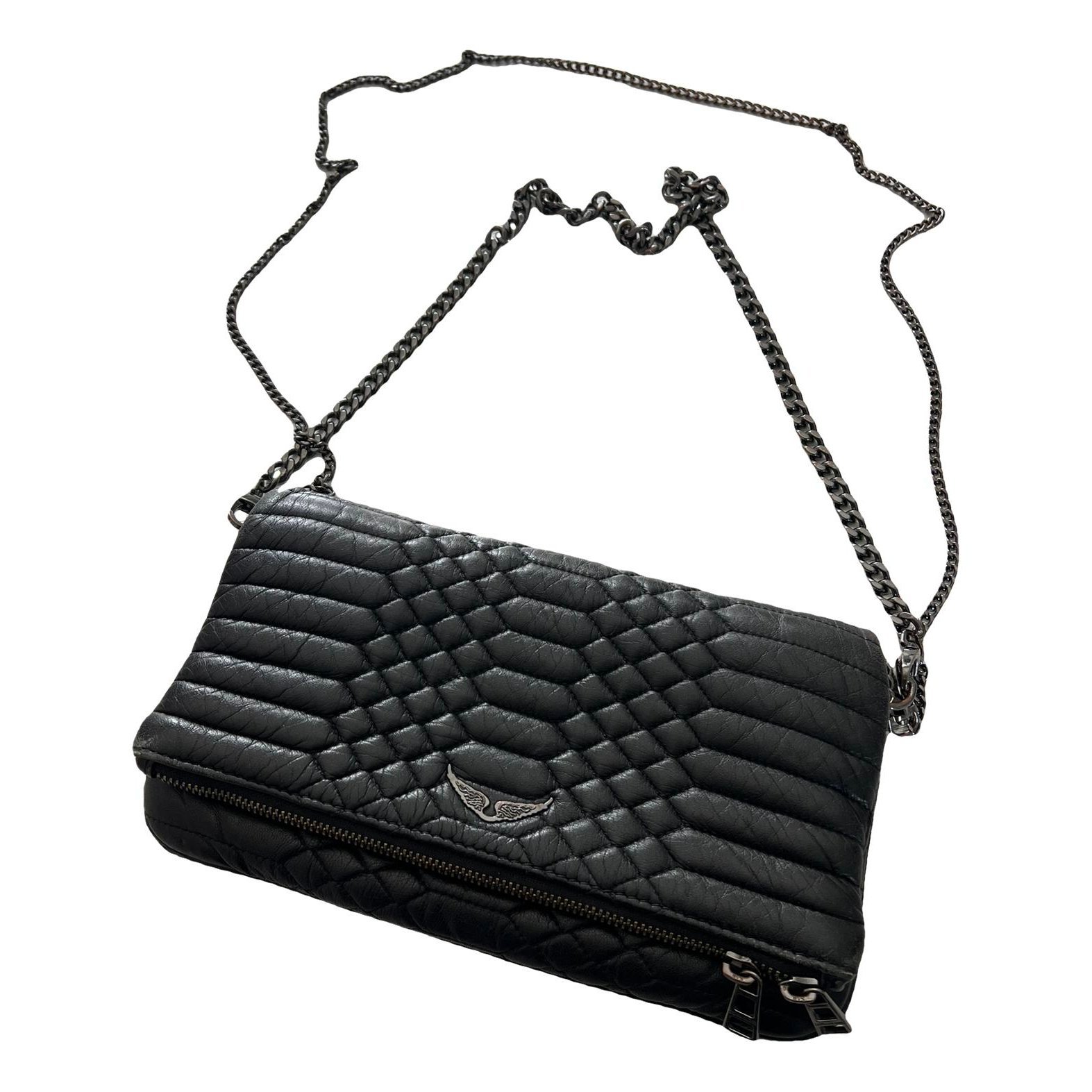 Rock leather clutch bag