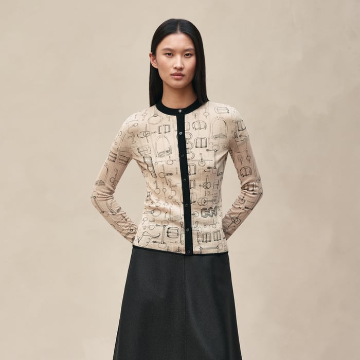 Beige Pierre d'Istrie "Cahier Du Colporteur" Buttoned Cardigan