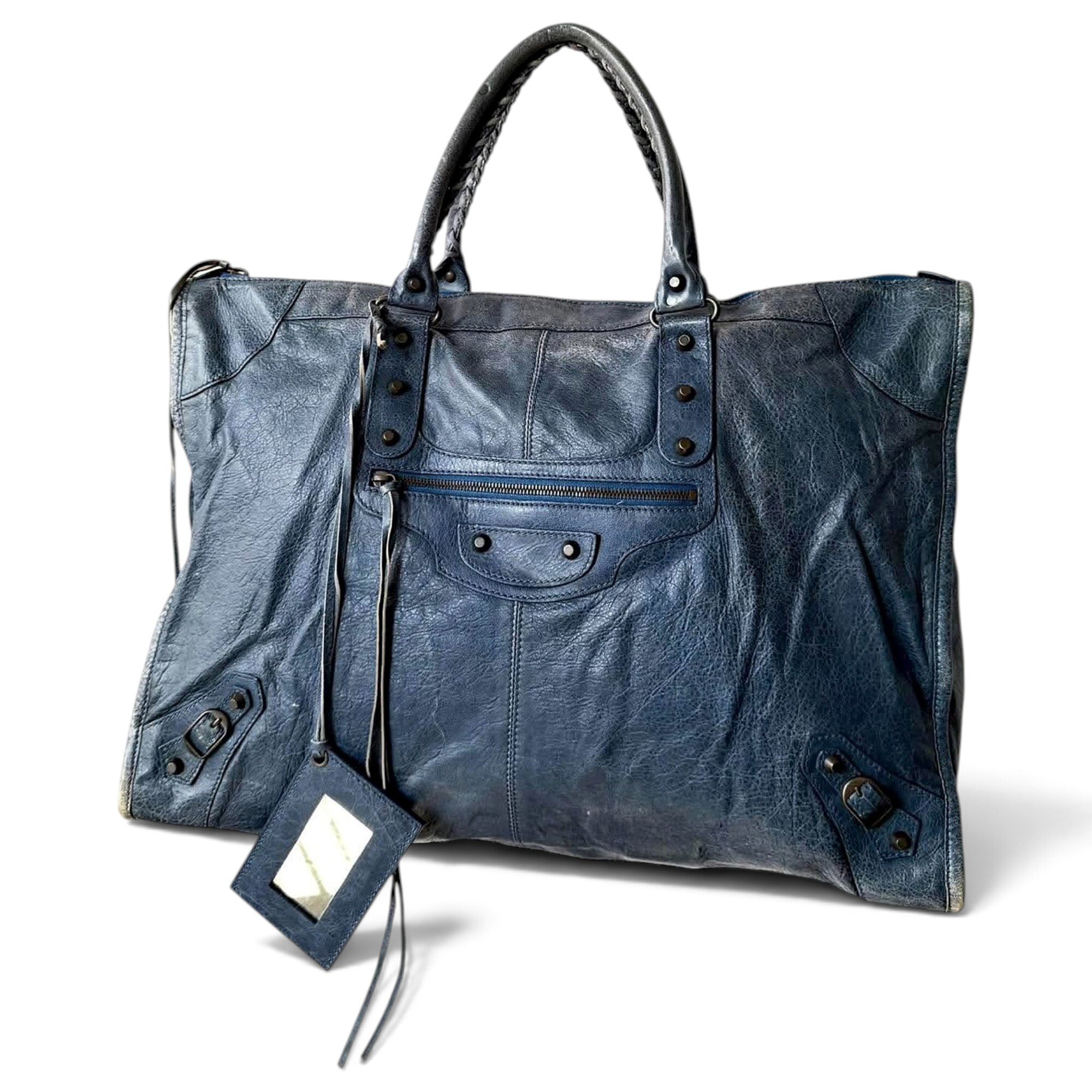 Work leather handbag