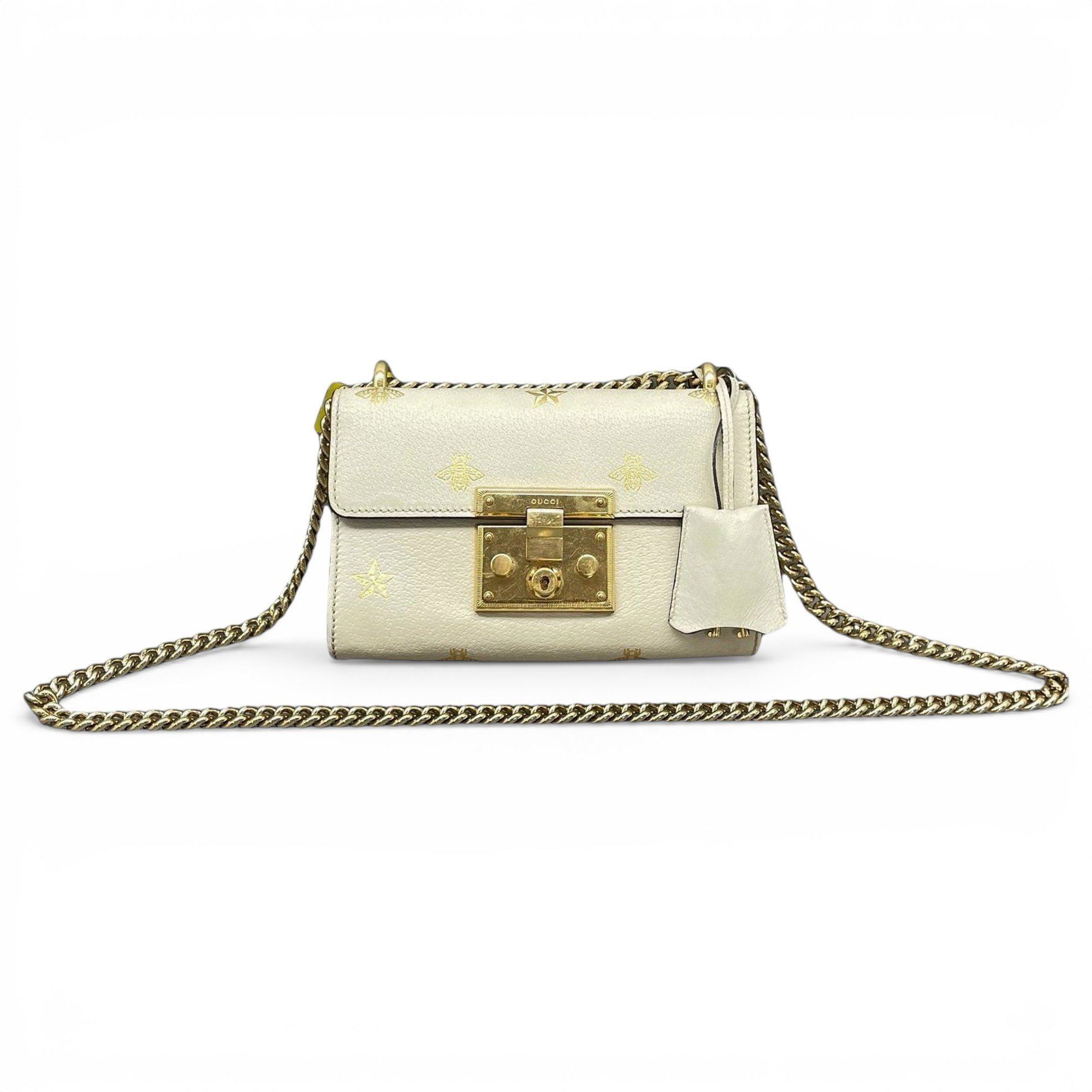 Padlock leather handbag