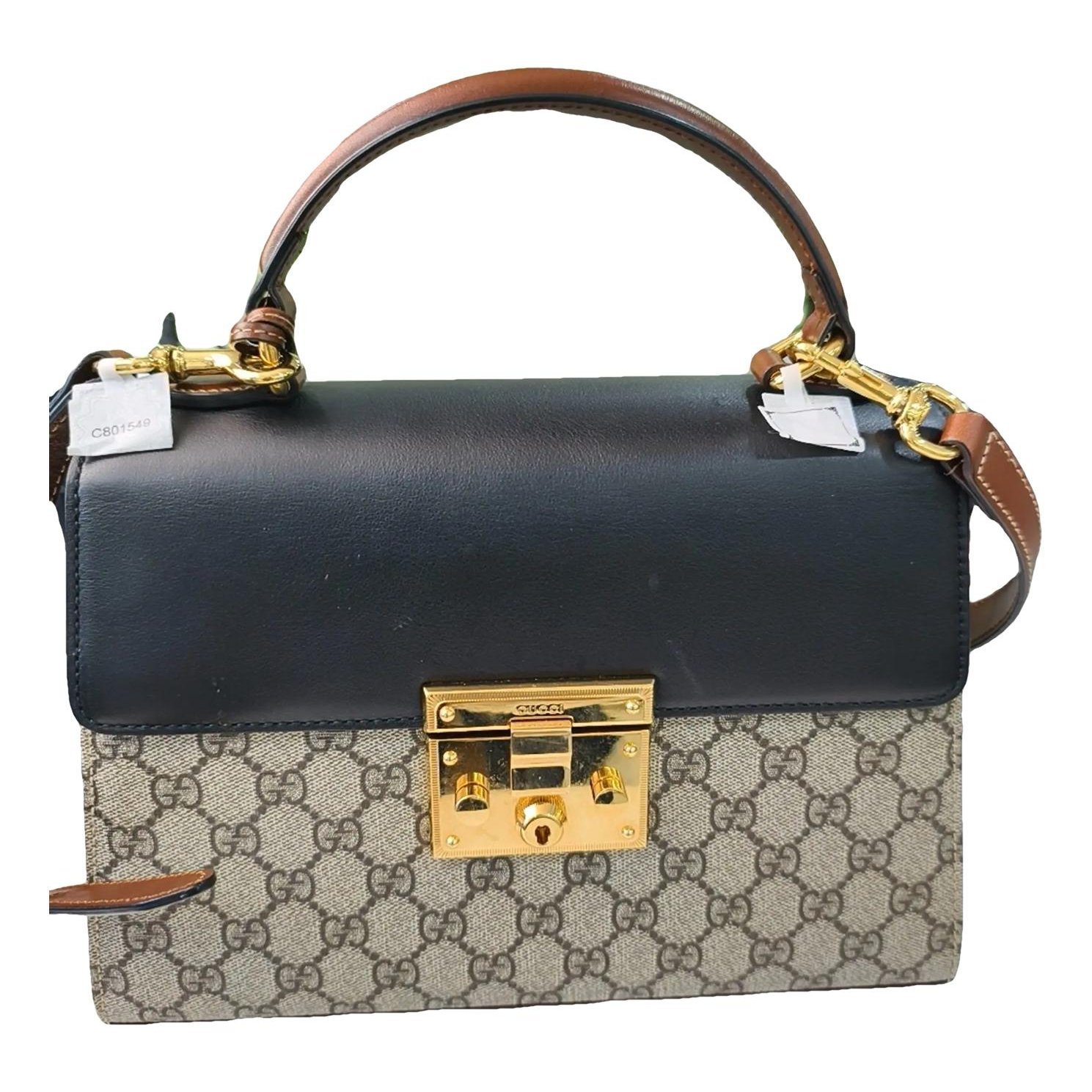 Padlock vinyl handbag