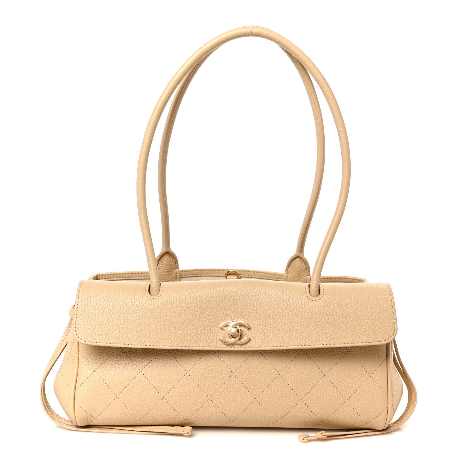 Chanel Grained Calfskin Stitched Urban Essentials Small Shopping Bag Beige