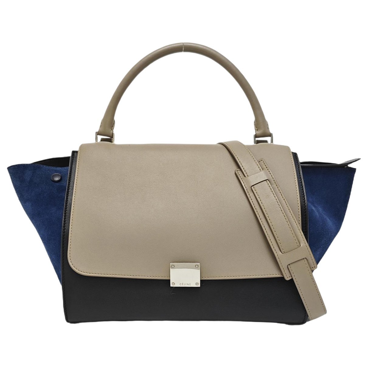 Trapèze leather handbag