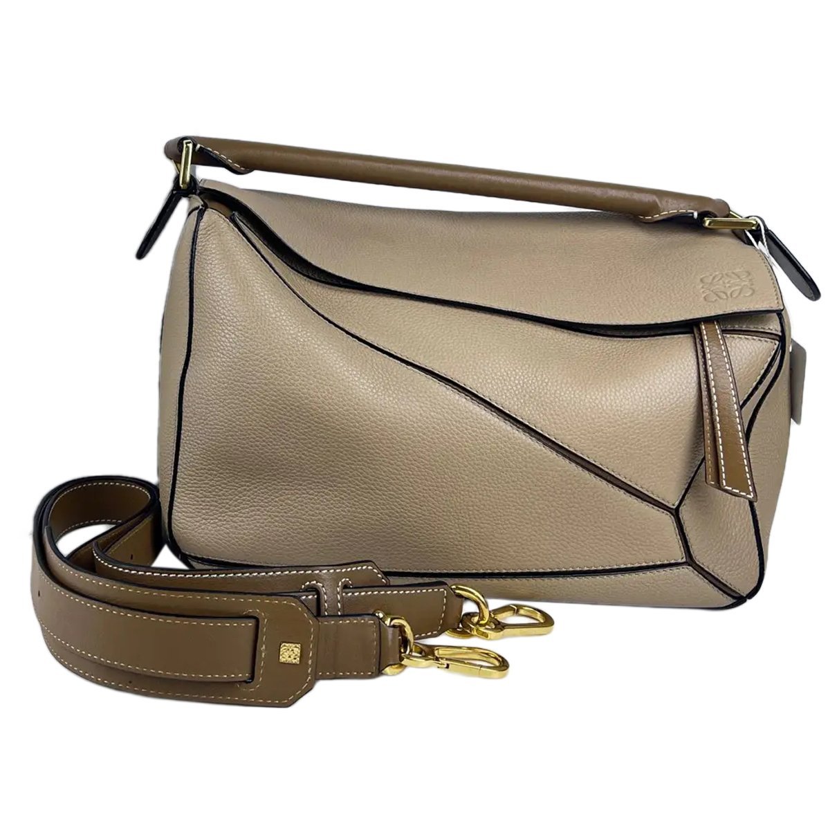 Puzzle leather handbag
