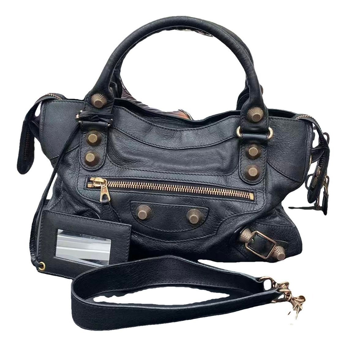 City leather handbag