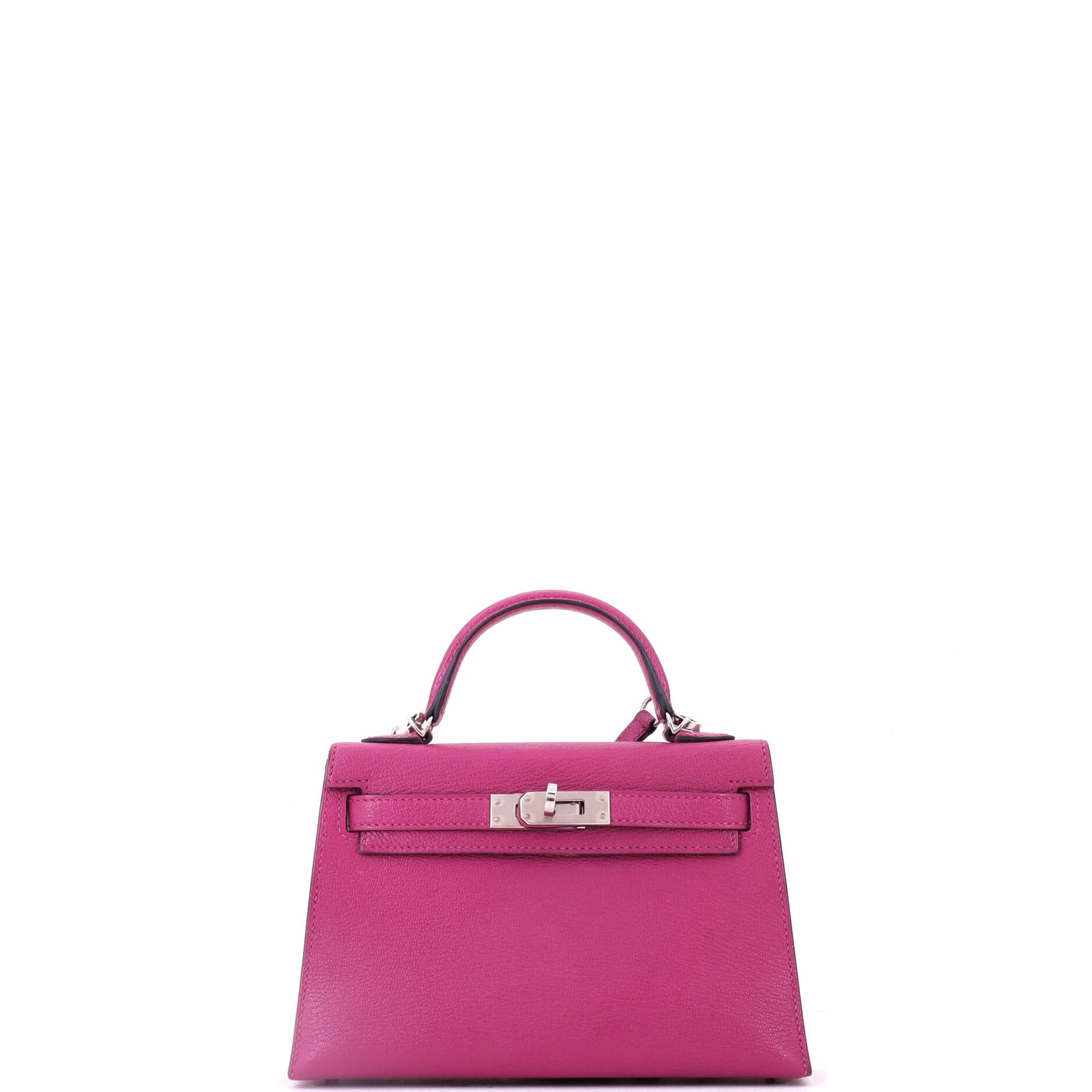 Kelly Mini II Bag Rose Pourpre Chevre Mysore with Palladium Hardware 20