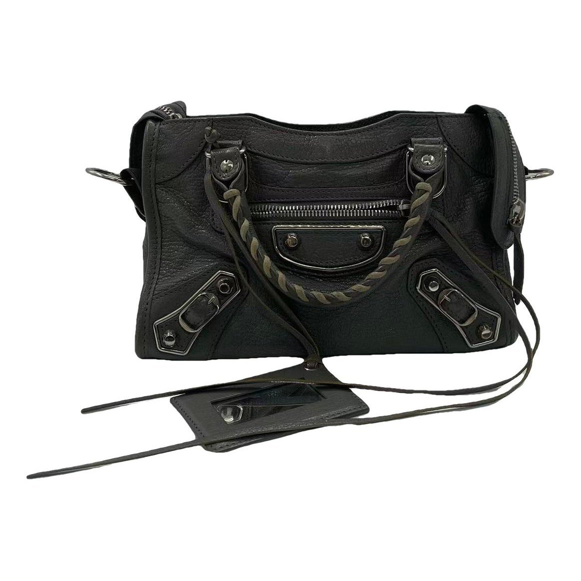 City leather handbag