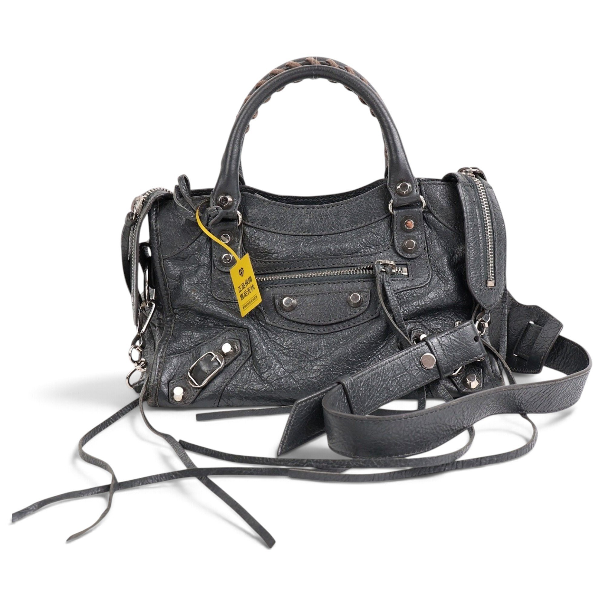 City leather handbag