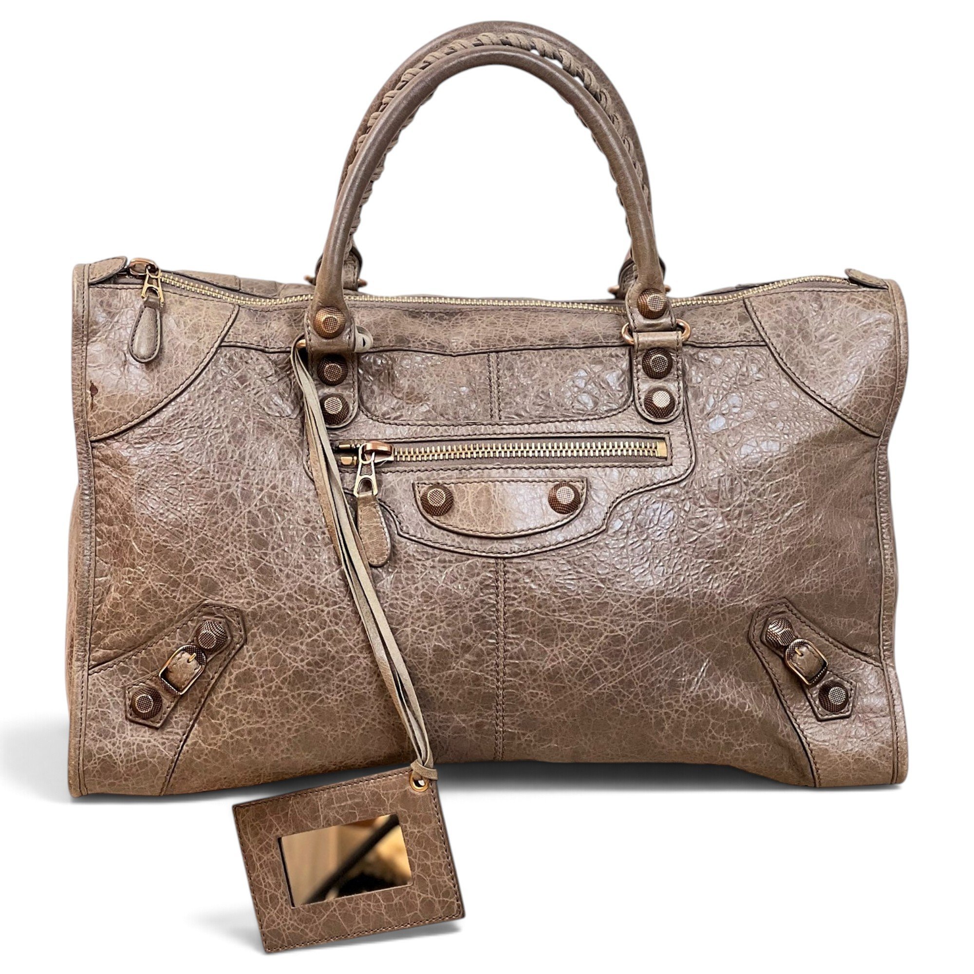 Work leather handbag