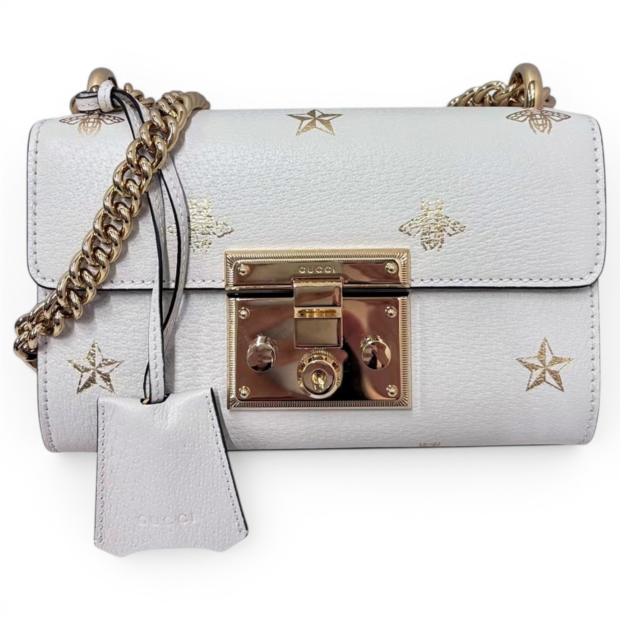 Padlock leather handbag
