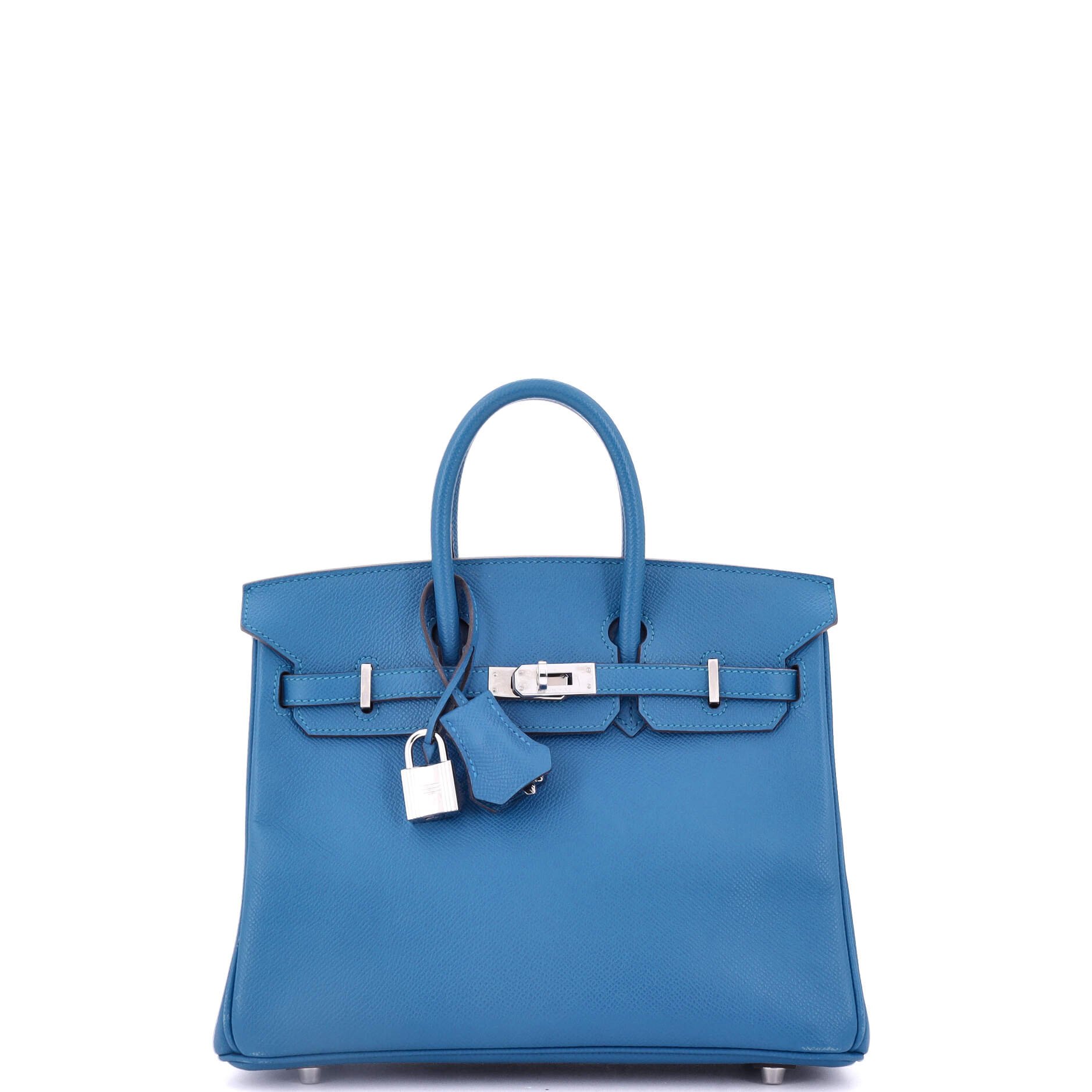 Hermes Birkin Handbag Mykonos Epsom with Palladium Hardware 25