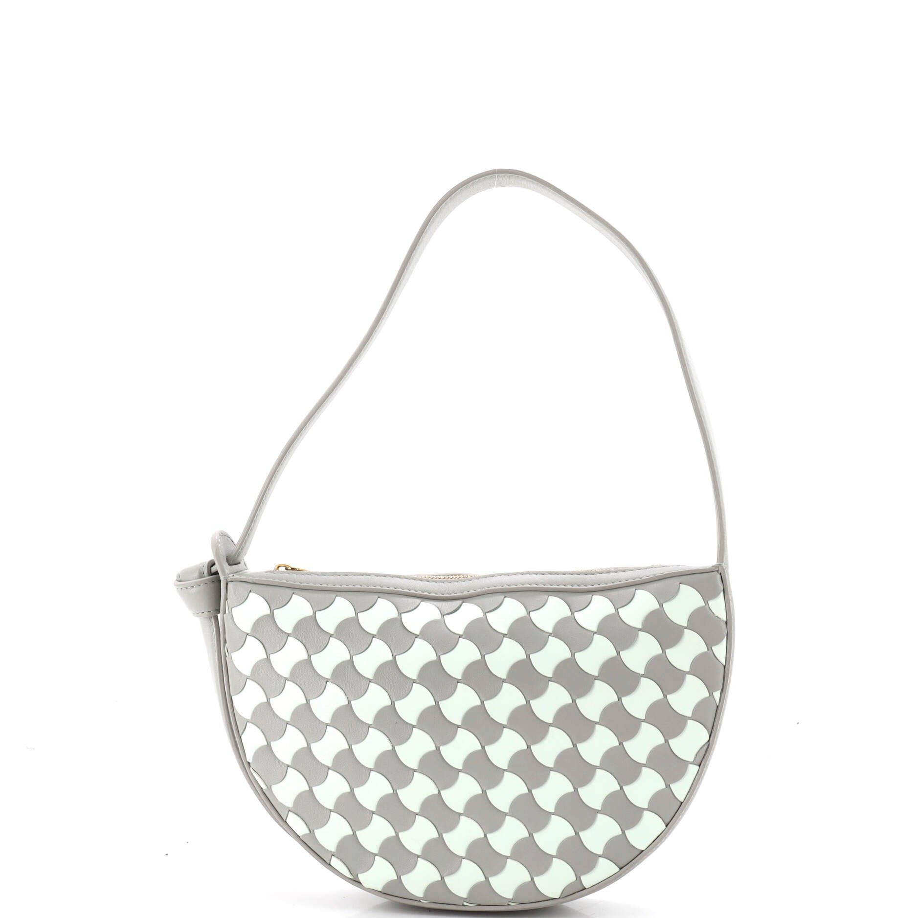 Bottega Veneta Sunrise Shoulder Bag Bicolor Wavy Pavimento Leather Mini