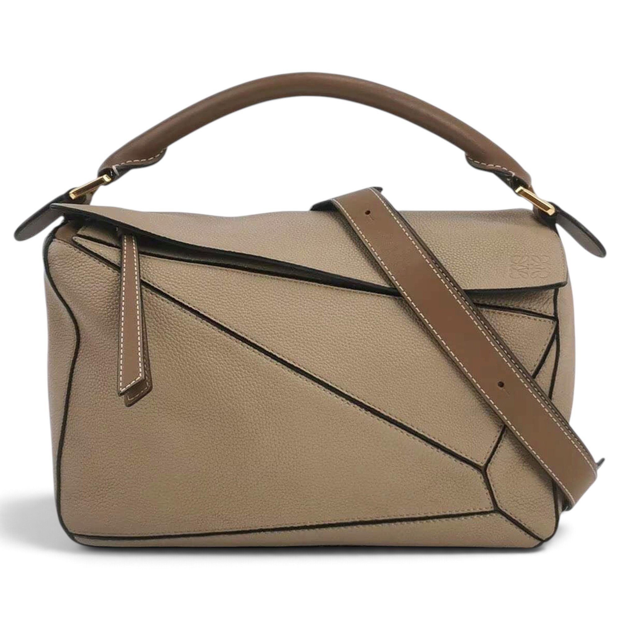 Puzzle leather handbag