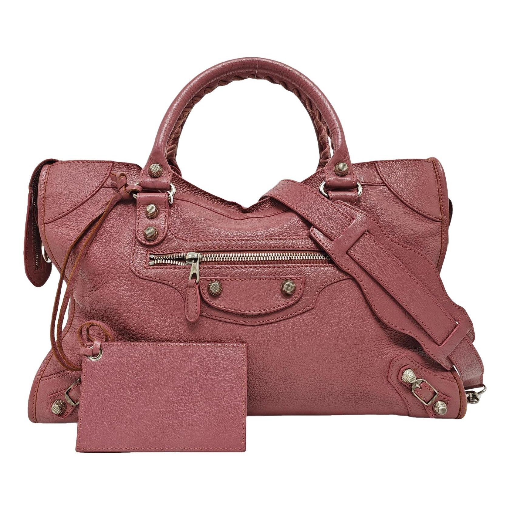 City leather handbag