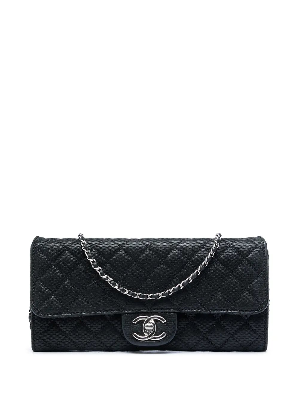 2010-2011 CC Quilted Iridescent Fabric East West Flap shoulder bag